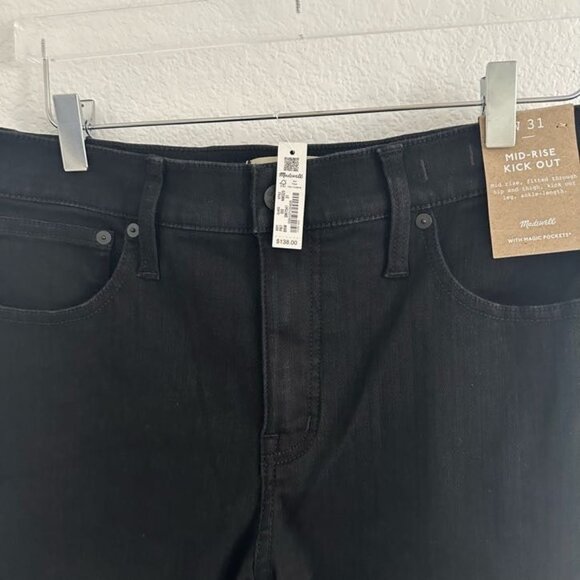 Madewell Kick Out Crop Jeans in Black Rinse Wash - Picture 6 of 10